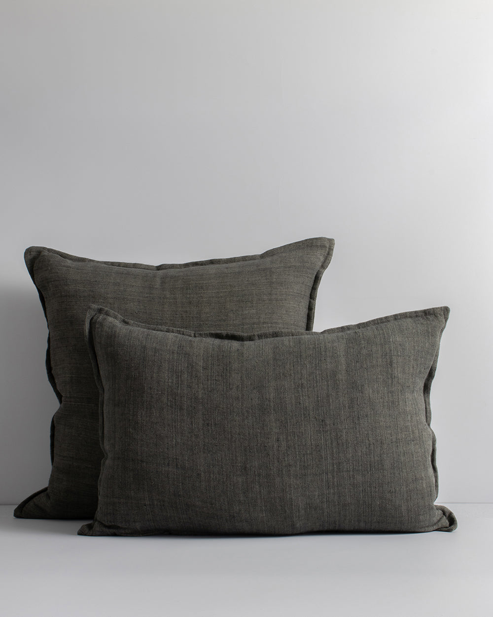 Cassia Linen Cushion with Feather Inner - Nori