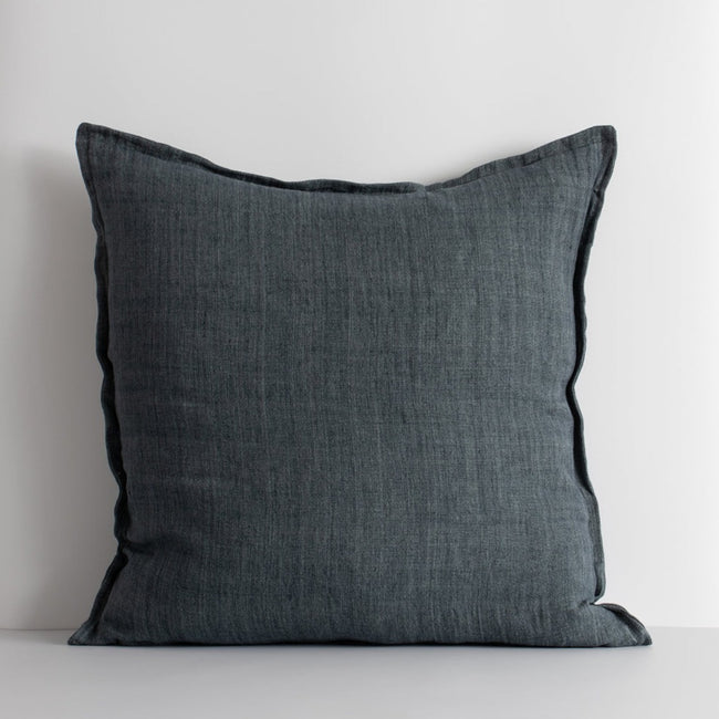 Cassia Linen Cushion - Feather Inner - Cloudburst