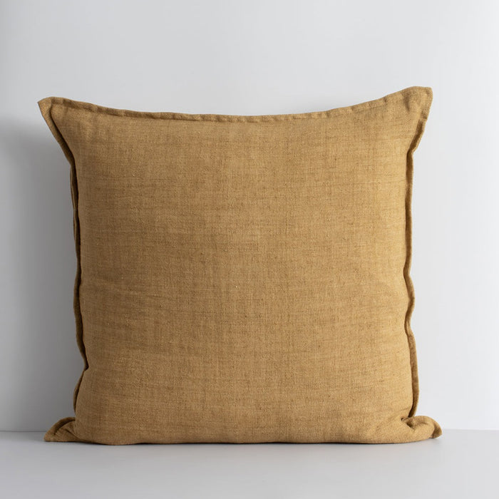 Cassia Linen Cushion - Feather Inner - Cumin