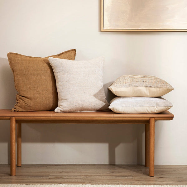Cassia Linen Cushion - Feather Inner - Cumin