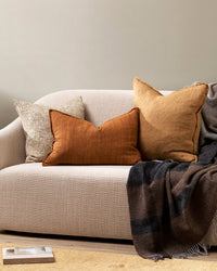 Cassia Linen Cushion - Feather Inner - Cumin