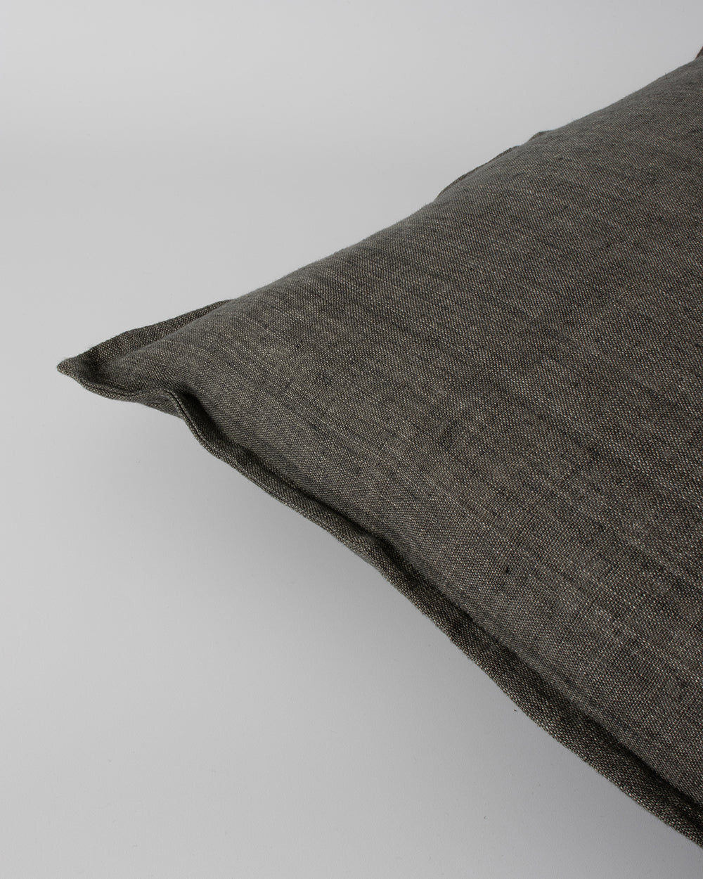 Cassia Linen Cushion with Feather Inner - Nori