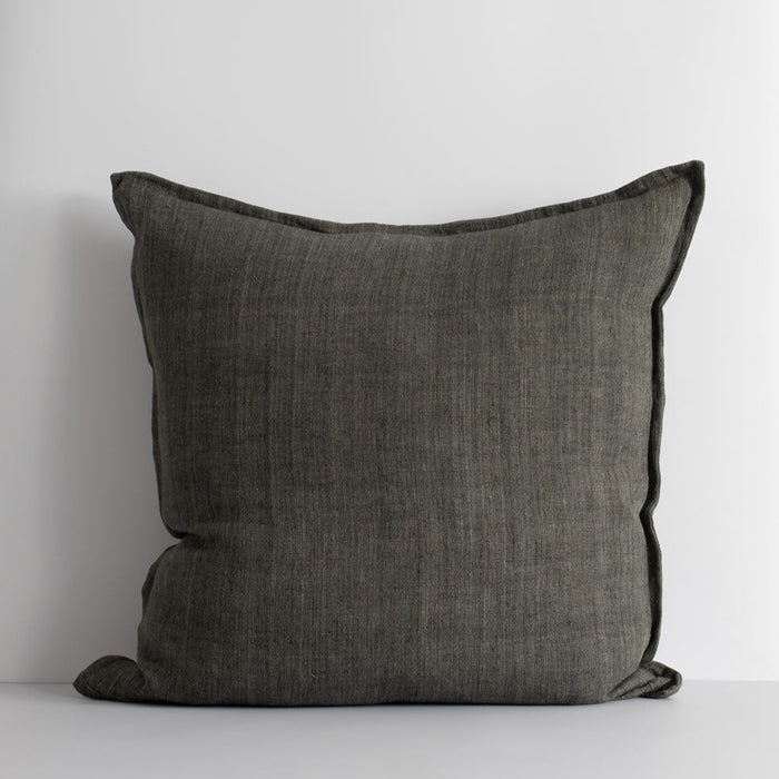 Cassia Linen Cushion with Feather Inner - Nori