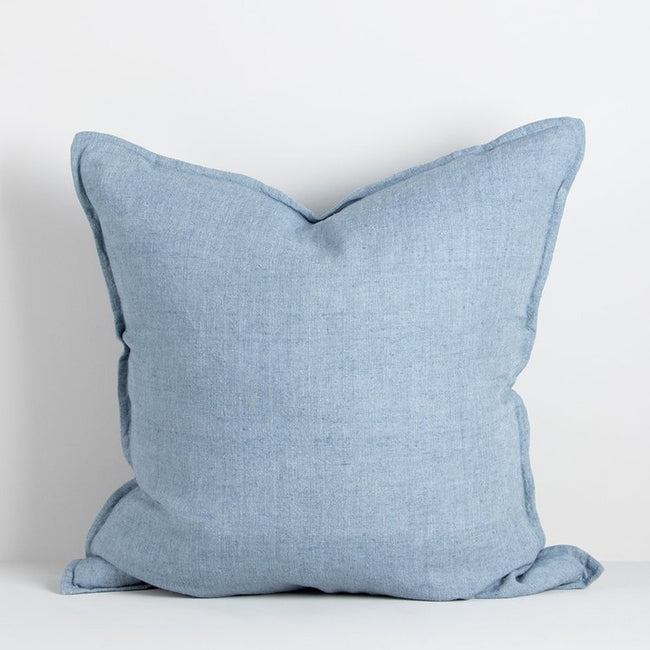 Cassia Linen Cushion - Feather Inner - Chambray