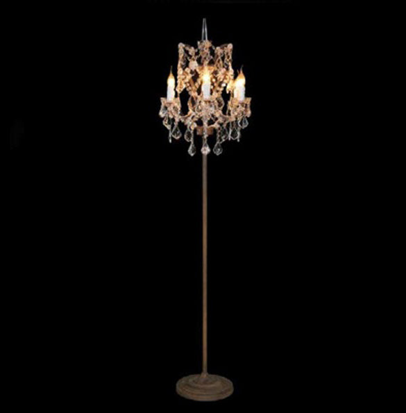 Halo Crystal Floor Lamp - Crystal & Antique Rust