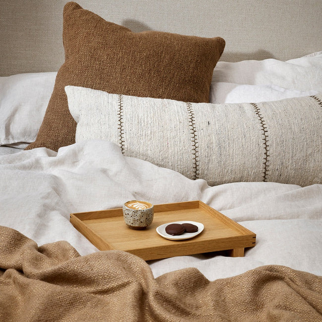 Cyprian Euro Cushion - Feather Inner – Cocoa