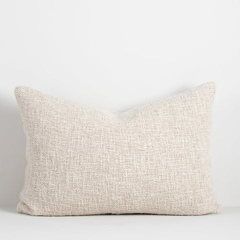 Cassia Linen Cushion - Feather Inner - Almond