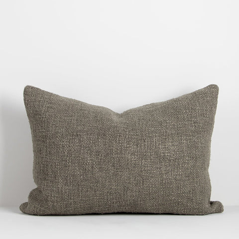 Jude Rectangle Cushion - Black Natural - Feather Inner