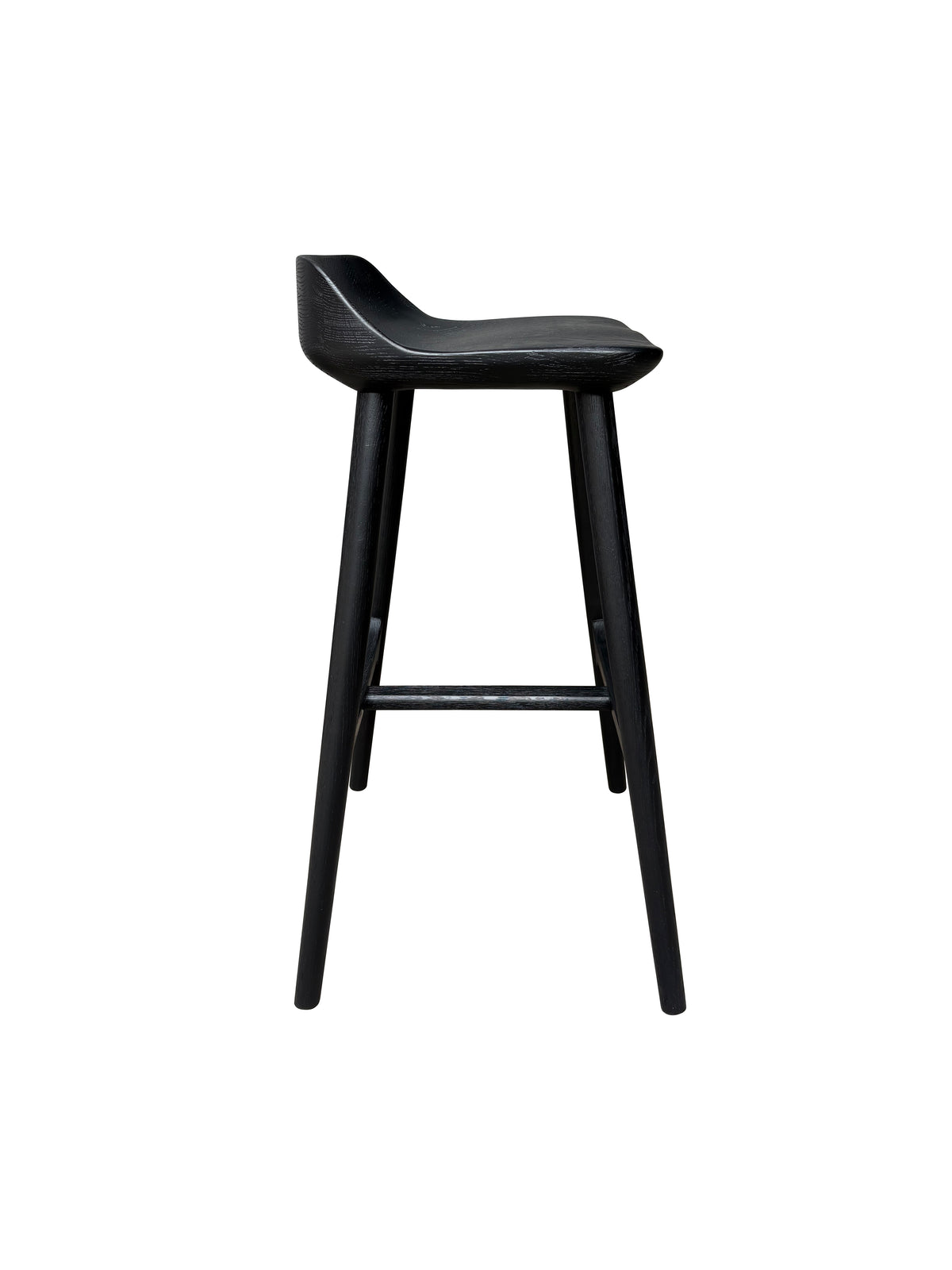Cortez Barstool - Solid American White Oak - Black