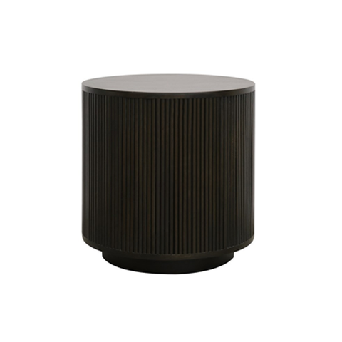Round Concrete Side Table - Black