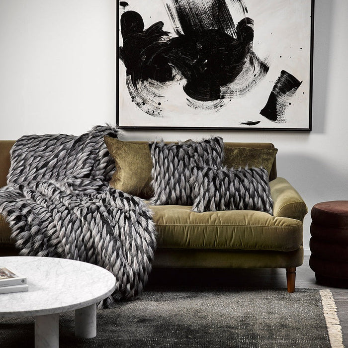Heirloom NZ Made Faux Fur Throw - 150x220cm - Guinea Fowl