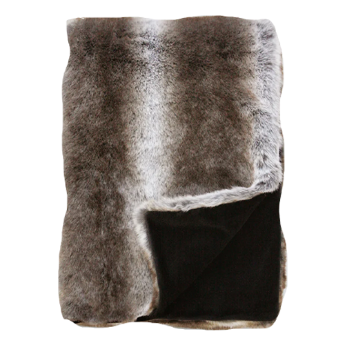 Heirloom NZ Made Faux Fur Throw 150x220cm Striped Elk Greenslades