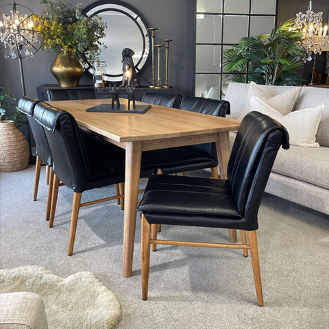 Carson Dining Chair - Black Leather
