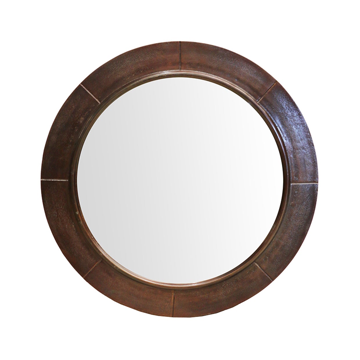 Brooklyn Segmented Round Mirror in Bronze Finish