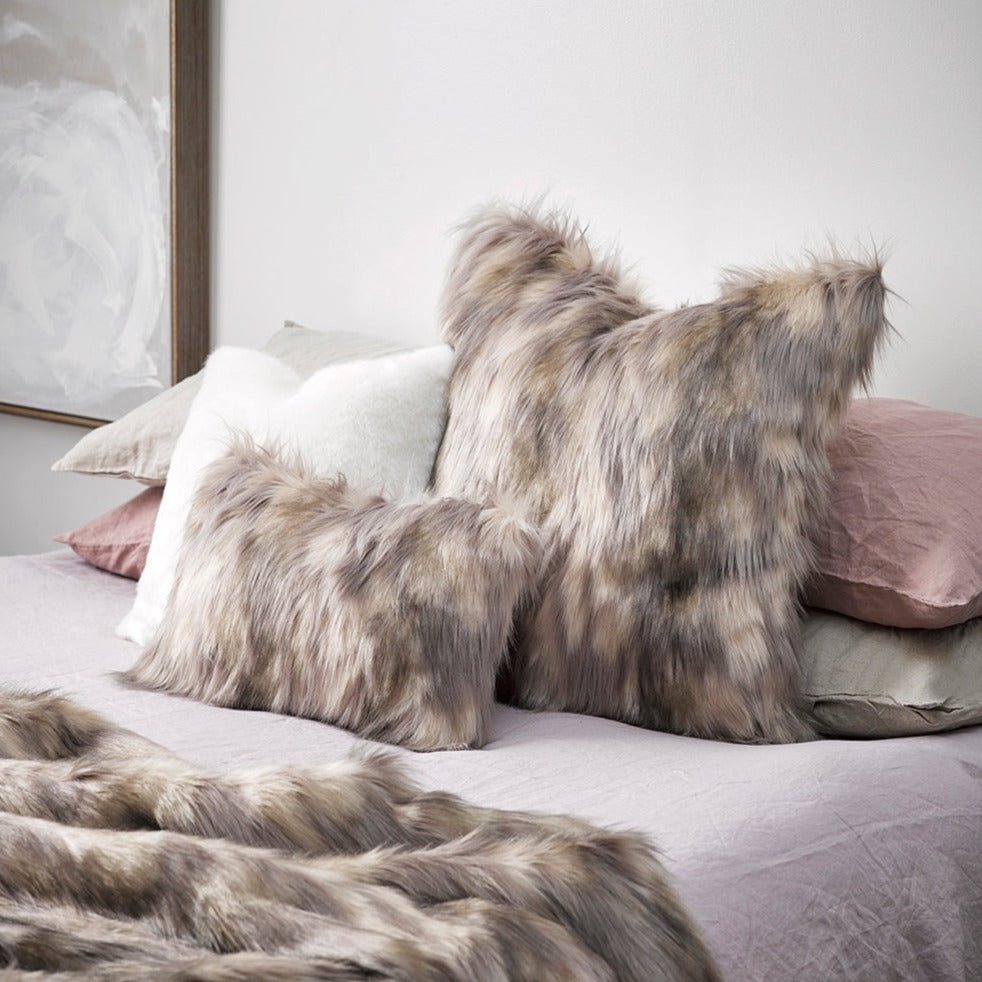 Heirloom Euro Cushion + Feather Inner - Mountain Hare