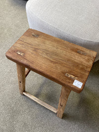 Original Vintage Rustic Wooden Stool - Rectangle - Stool A