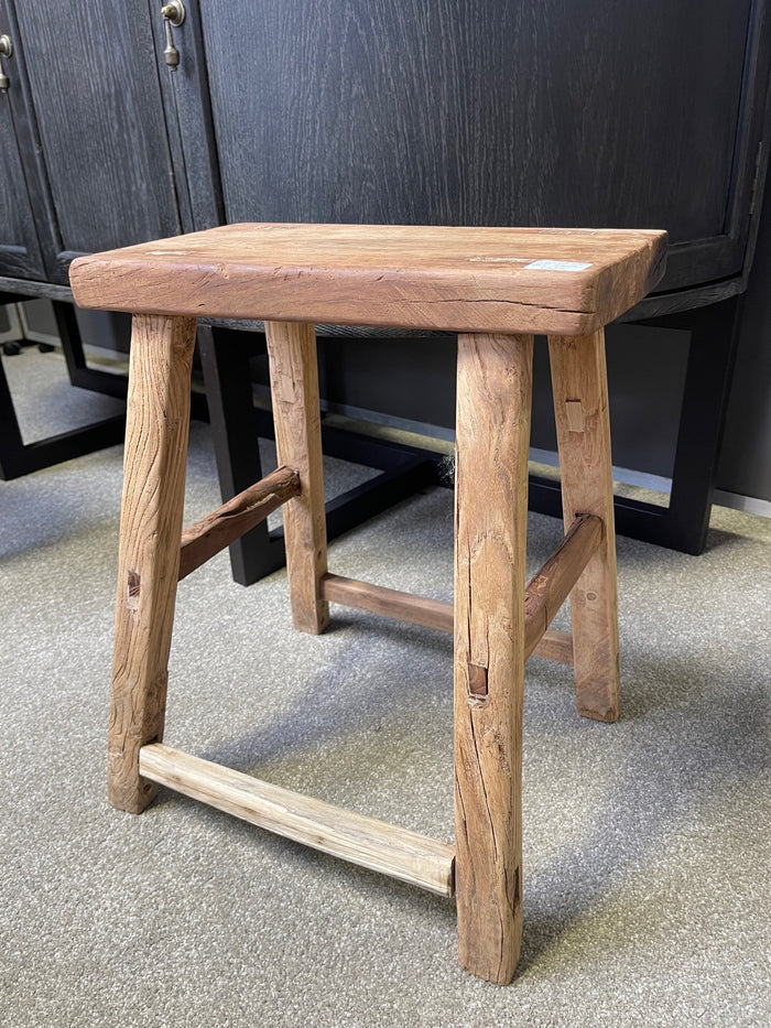 Original Vintage Rustic Wooden Stool - Rectangle - Stool A