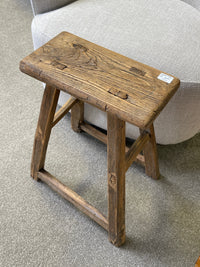 Original Vintage Rustic Wooden Stool - Rectangle - Stool D