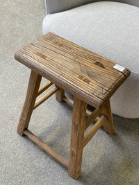 Original Vintage Rustic Wooden Stool - Rectangle - Stool E