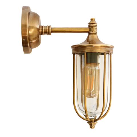Outdoor IP54 Cape Cod Brass Wall Lamp in Silver Finish