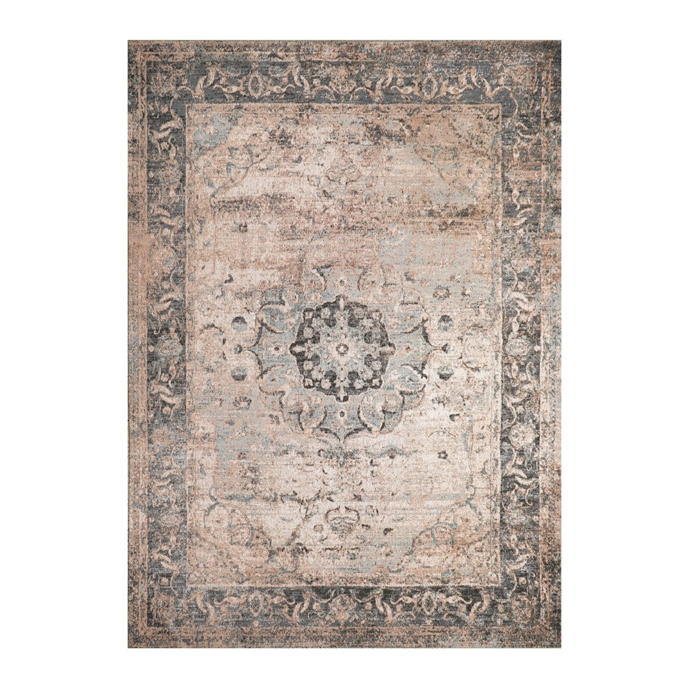 Antalya Turkish Style Floor Rug - Peach/Grey - 240cm x 340cm