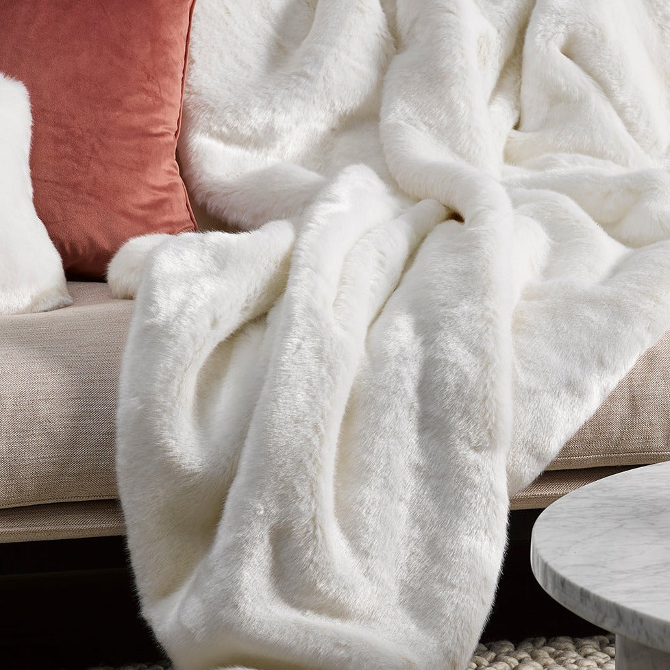 Heirloom NZ Made Faux Fur Throw - 150x220cm - Polar Bear