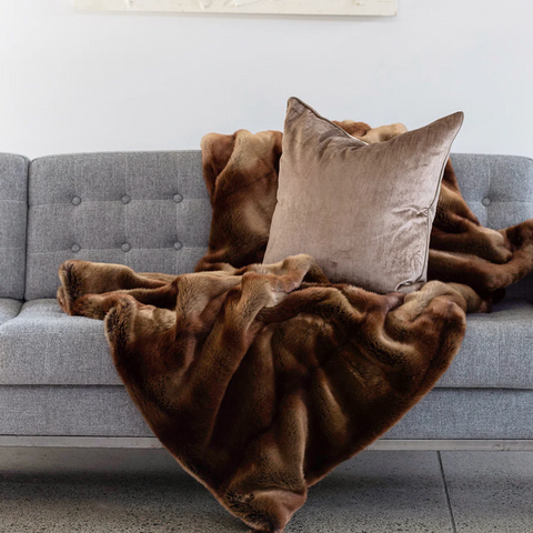 Cassia Linen Cushion - Feather Inner - Chambray