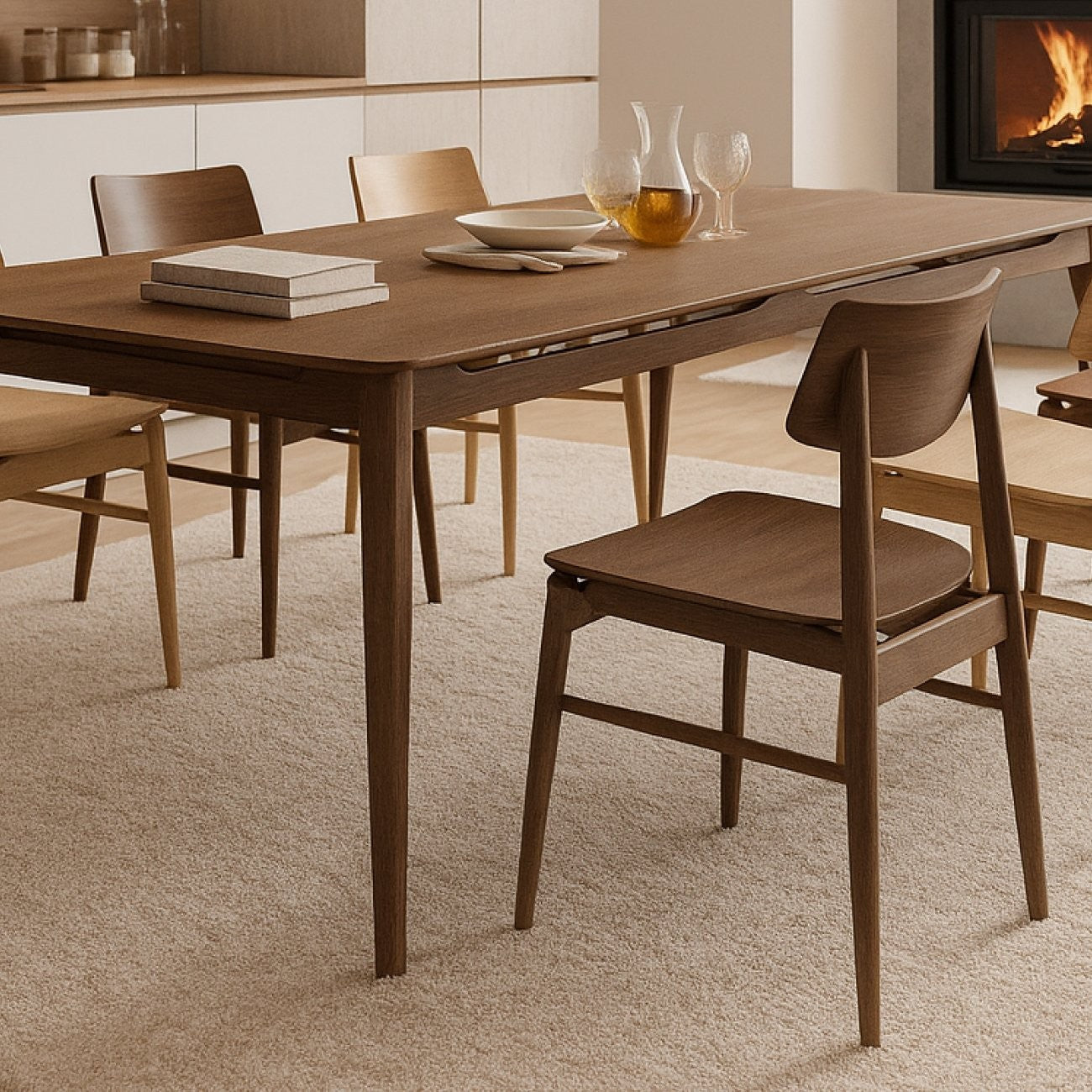 Oslo Dining Chair - Solid Oak/Walnut