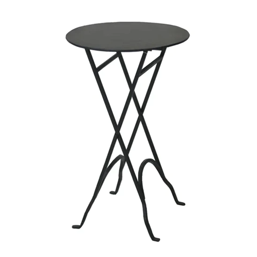Round Black Folding Side Table