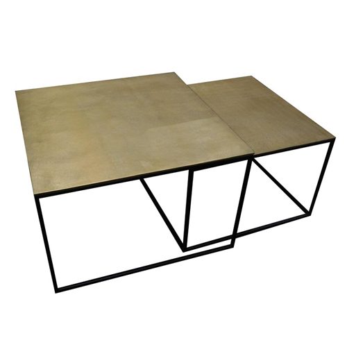 Toronto Coffee Table - Nest of 2 - Antique Brass