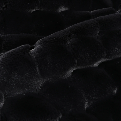 Heirloom NZ Made Faux Fur Throw - 150x180cm - Valentina Black