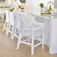 Albany Rattan Bar Stool White