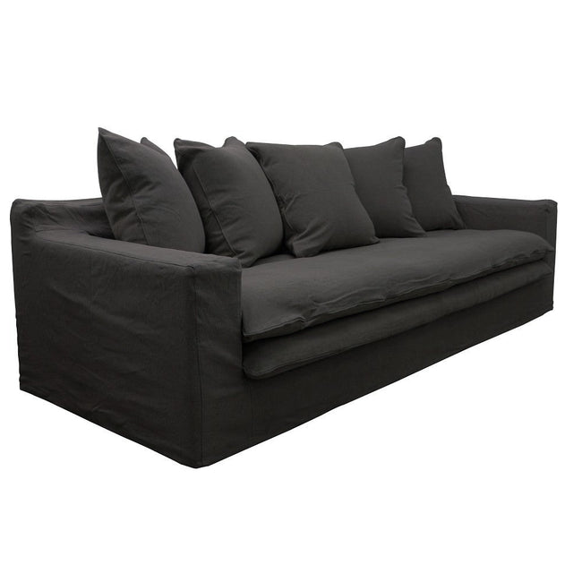 Keely 3 Seater Slipcover Sofa - Carbon