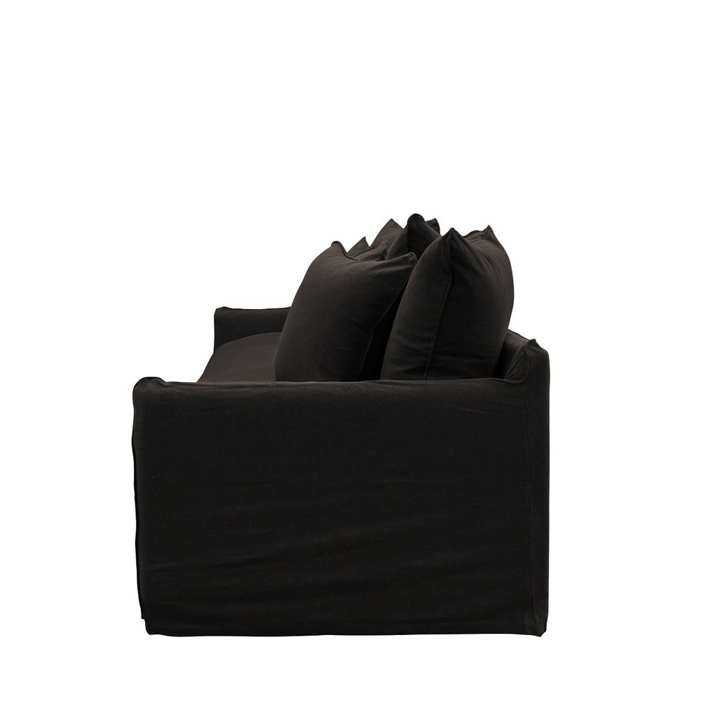 Lotus 3 Seater Slipcover Sofa - Carbon