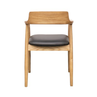 Ealing Dining Chair - Natural with Black Leather
