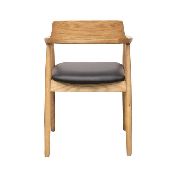 Ealing Dining Chair - Natural with Black Leather