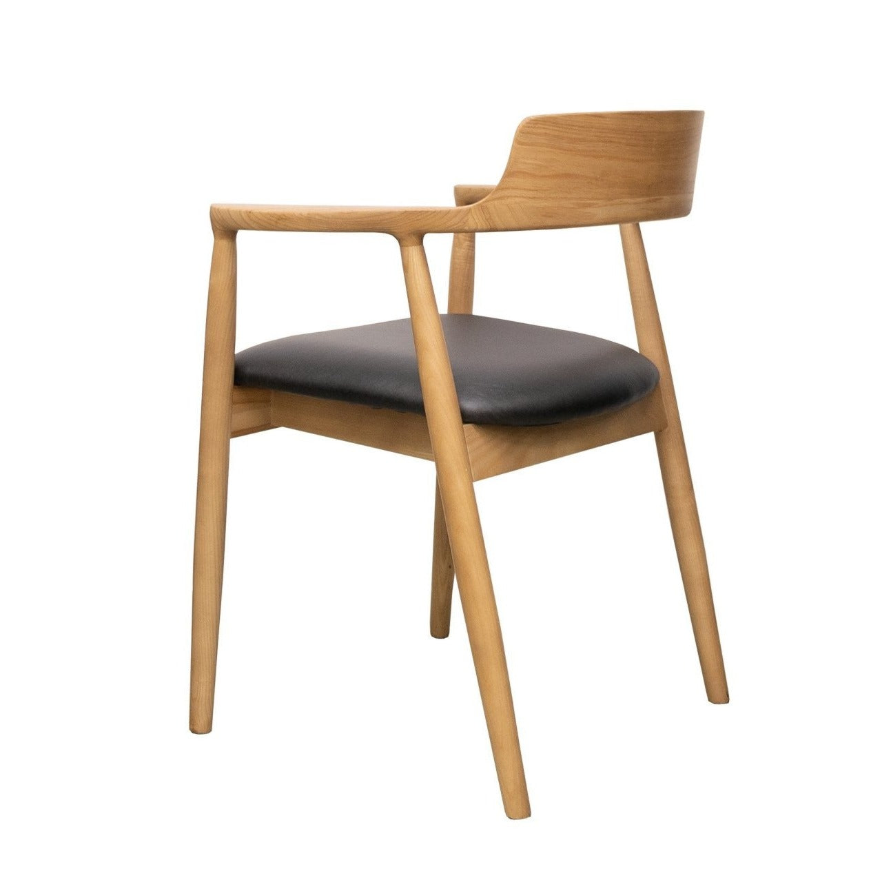 Eaton Dining Chair - Natural with Black Leather
