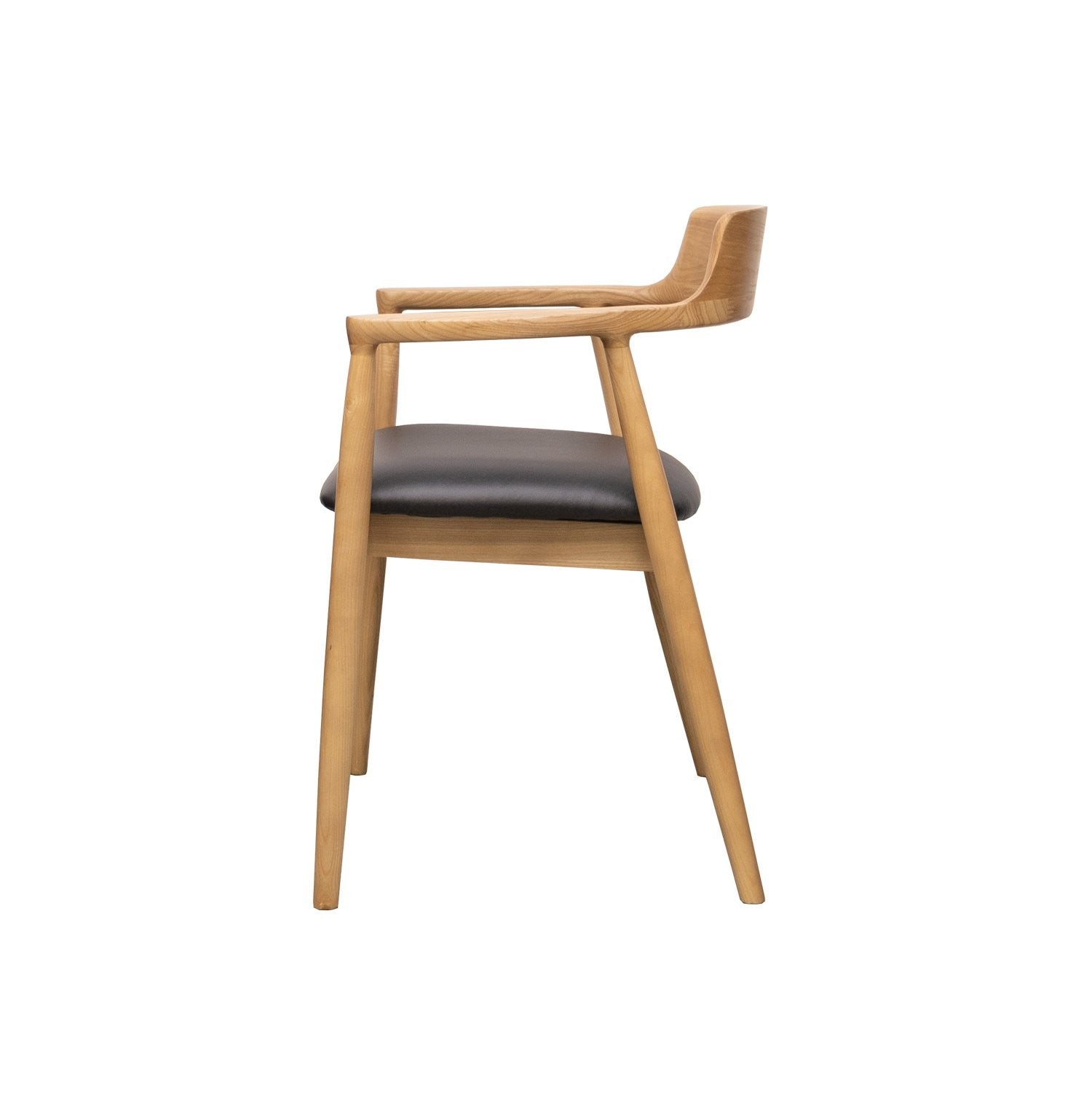 Eaton Dining Chair - Natural with Black Leather