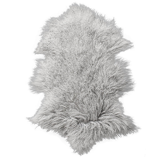 Meru Tibetan Lamb Hide - Silver Grey