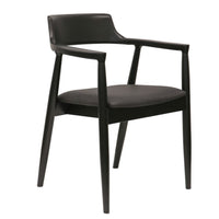 Ealing Dining Chair - Black with Black Leather