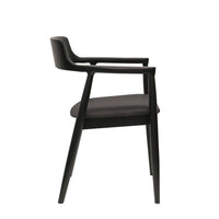 Ealing Dining Chair - Black with Black Leather