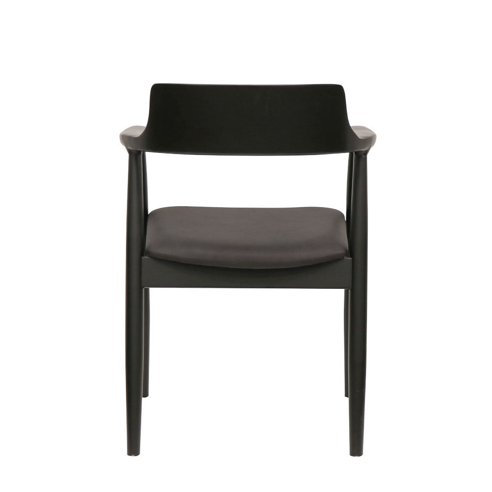 Ealing Dining Chair - Black with Black Leather