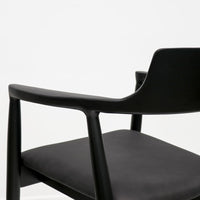 Ealing Dining Chair - Black with Black Leather