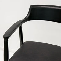 Ealing Dining Chair - Black with Black Leather