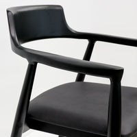 Ealing Dining Chair - Black with Black Leather