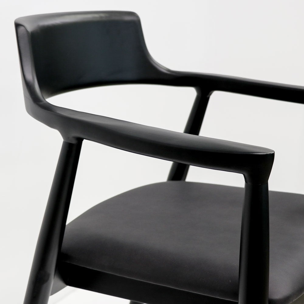 Eaton Dining Chair - Black with Black Leather