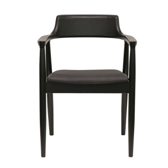 Eaton Dining Chair - Black with Black Leather
