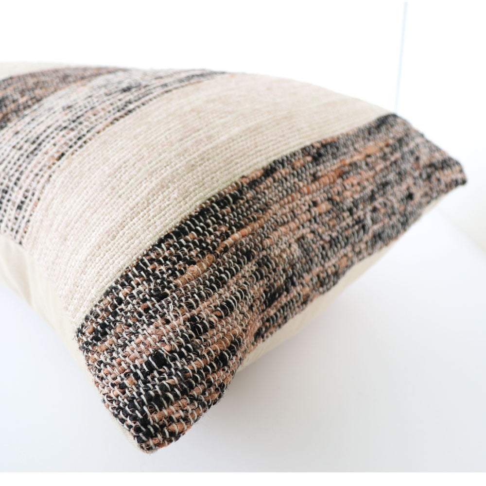 Hula Rectangle Cushion - Natural Stripe - Feather Inner