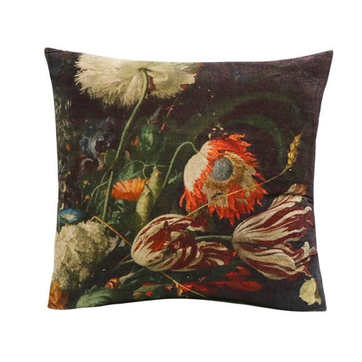 Florence Floral Velvet Cushion with Duck Feather Inner