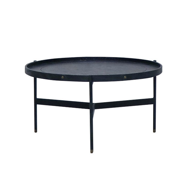 Harwood Round Coffee Table - Small - Black